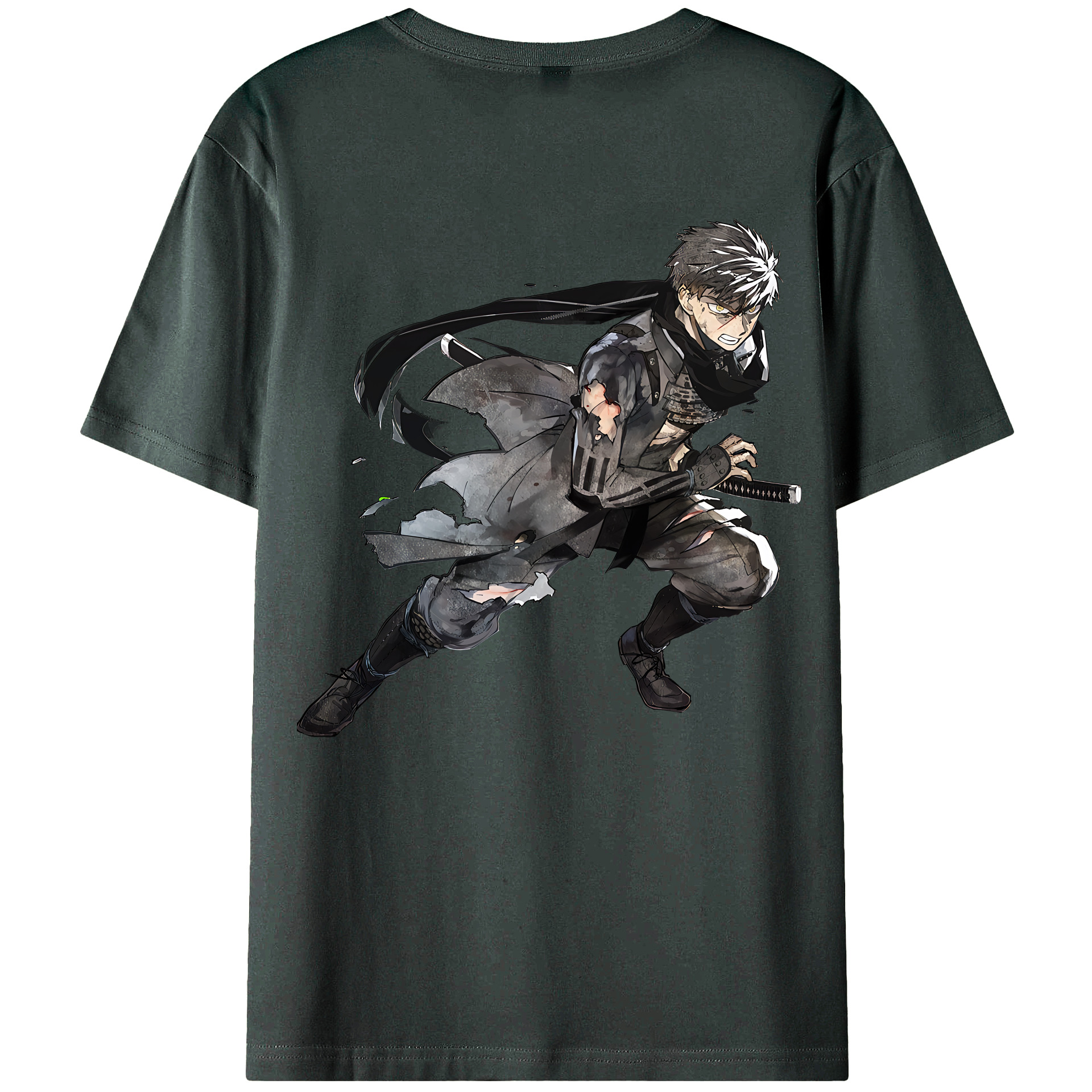 （画像用） 刀剣乱舞 Touken Ranbu 綿100％ メンズ半袖Tシャツ（バックプリント） 通気性